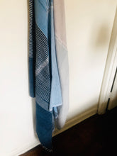 Load image into Gallery viewer, Stripes on Stripes Ethiopian Throw/ Water Lilly, Azure, indigo