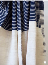 Load image into Gallery viewer, Stripes on Stripes Ethiopian Bedcover - Blue & White