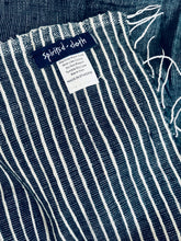 Load image into Gallery viewer, Stripes on Stripes Ethiopian Bedcover - Blue & White
