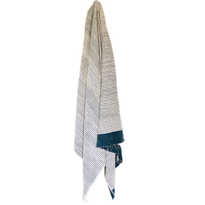 Ethiopian Hand Spun Towel Blue & White