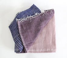 Load image into Gallery viewer, Stripes on Stripes Ethiopian Throw / mulberry, coral blush, &amp; dark purple
