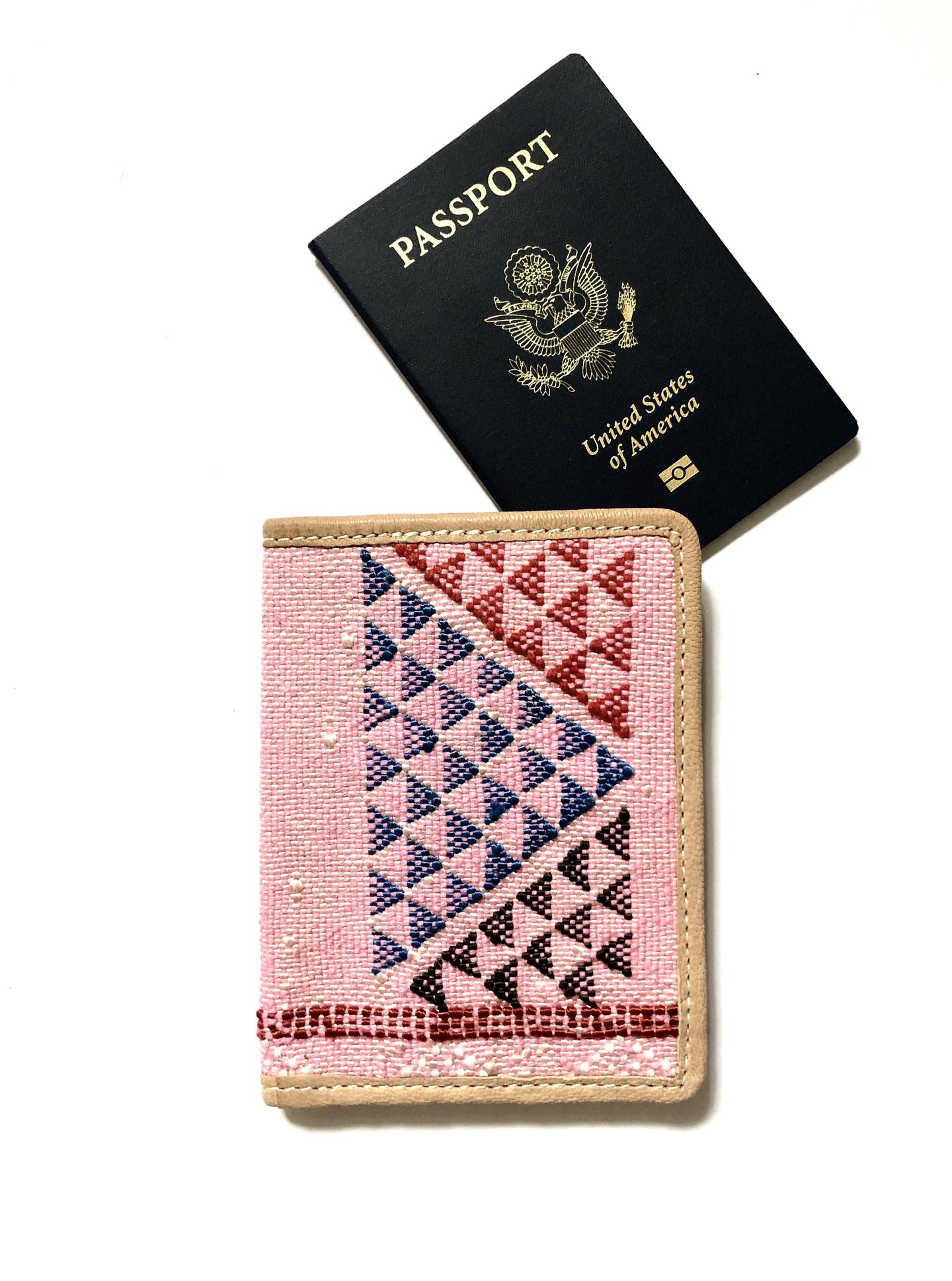 #004 Pink Sabra Silk Passport Wallet
