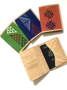 #001 Green Sabra Silk Passport Wallet