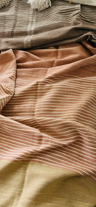 Ethiopian  Stripes on Stripes Bedcover    Bark/Blush/Straw