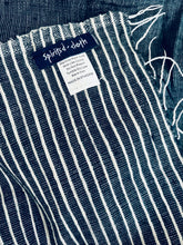 Load image into Gallery viewer, Stripes on Stripes Ethiopian Bedcover - Blue &amp; White
